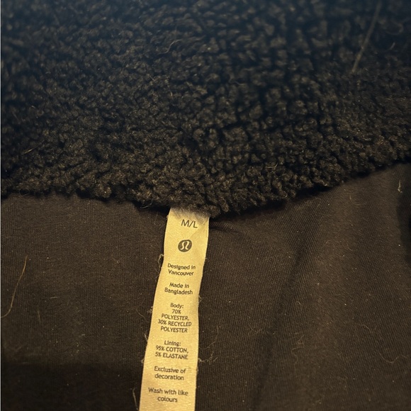 Lululemon Scuba Black Fleece Quarter Zip Hoodie Size M/L - Picture 5 of 6